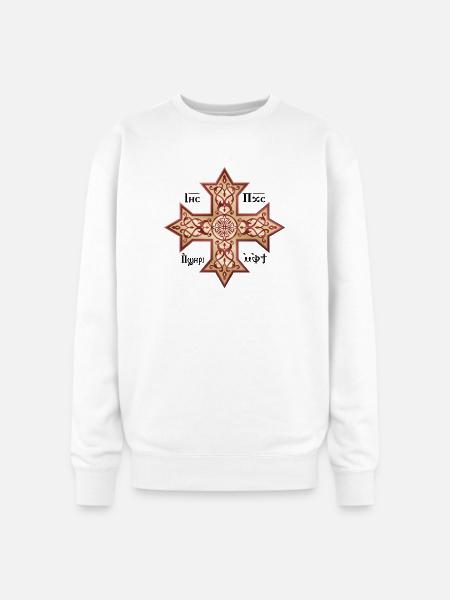 Coptic Cross Golden Icon - Oversized Crewneck Sweatshirt - white