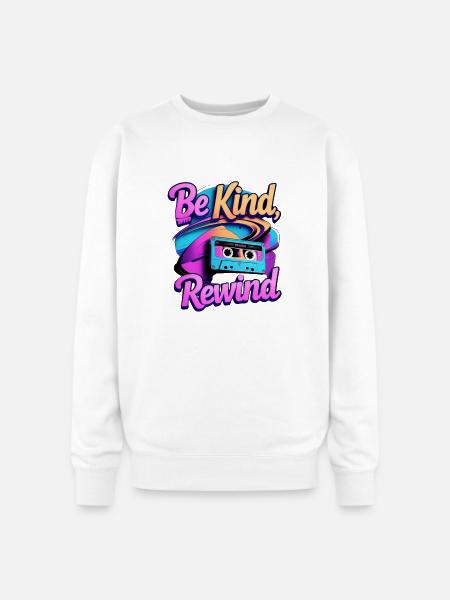 Be Kind Rewind Retro Cassette - Oversized Crewneck Sweatshirt - white