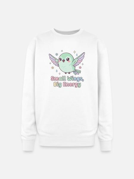 Small Wings, Big Energy - Oversized Crewneck Sweatshirt - white