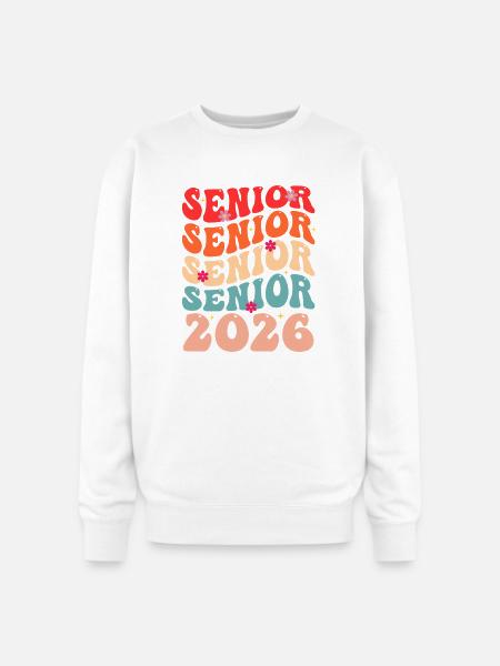 Senior Class 2026 Floral Rainbow - Oversized Crewneck Sweatshirt - white