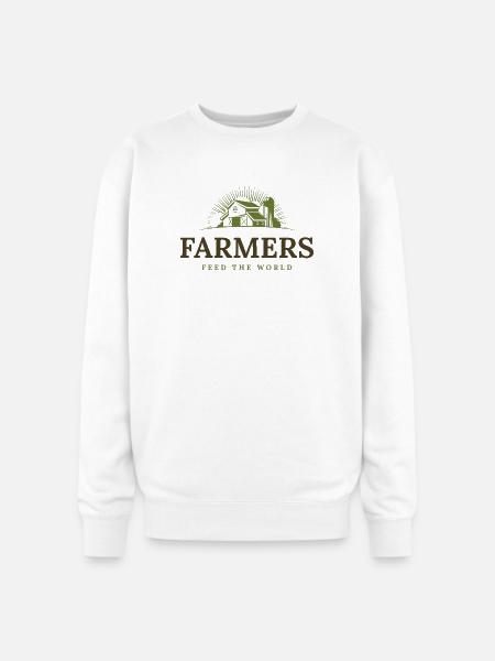 Farmers Sunburst Barn Emblem - Oversized Crewneck Sweatshirt - white