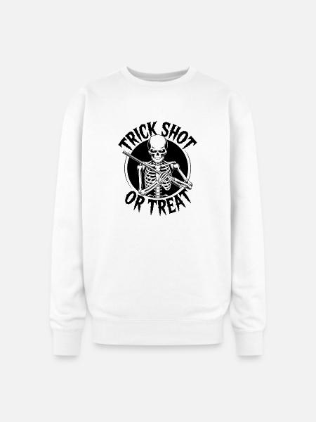 Trick Shot or Treat Skeleton - Oversized Crewneck Sweatshirt - white