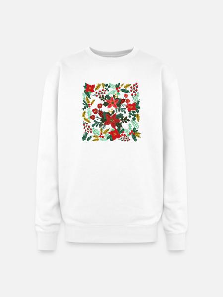 Boho Floral Christmas - Oversized Crewneck Sweatshirt - white