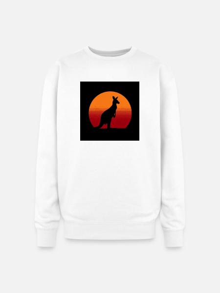 Sunrise Kangaroo Spirit - Oversized Crewneck Sweatshirt - white