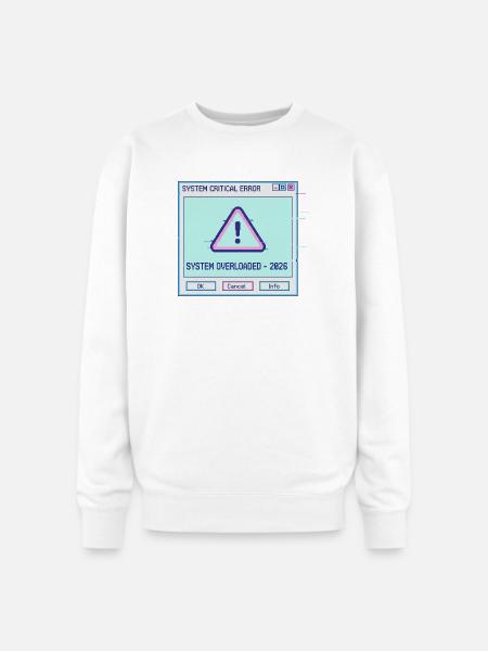 Glitchy System Overload 2026 - Oversized Crewneck Sweatshirt - white