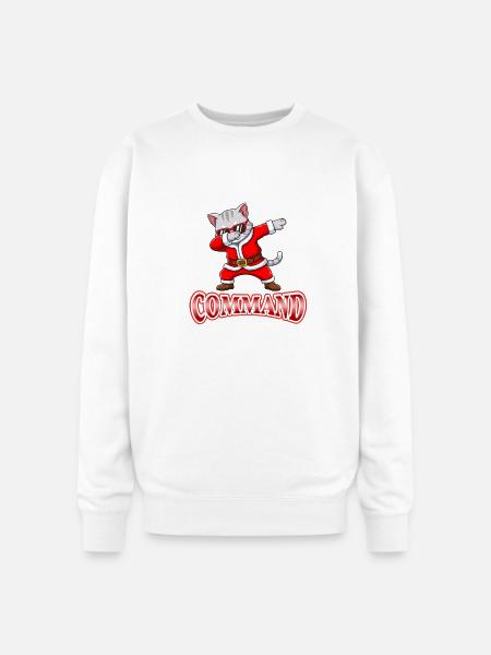 Dabbing Santa Cat Command - Oversized Crewneck Sweatshirt - white