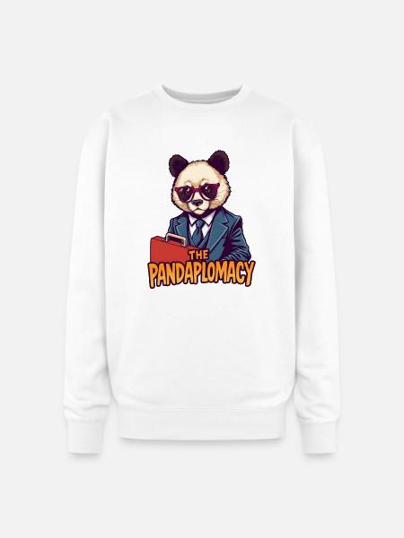 Pandaplomacy Suit Style - Oversized Crewneck Sweatshirt - white