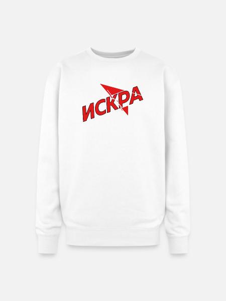 Iskra Red Spark Logo - Oversized Crewneck Sweatshirt - white