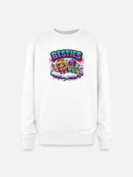 Besties Cloud Duo - Oversized Crewneck Sweatshirt - white