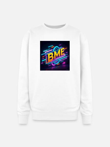 BME Neon Circuit Logo - Oversized Crewneck Sweatshirt - white