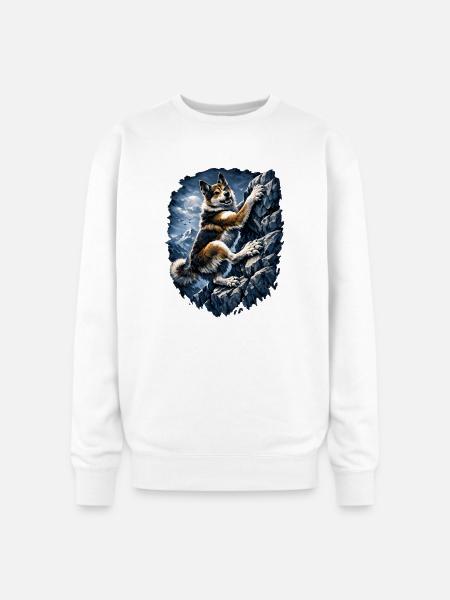 Alpine Husky Climber - Oversized Crewneck Sweatshirt - white