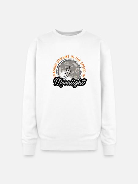 Chasing Dreams | Moonlight Moon Art - Oversized Crewneck Sweatshirt - white