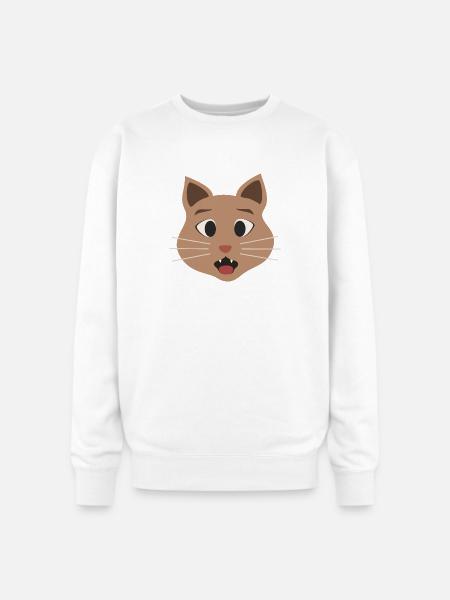 Surprised cat - Oversized Crewneck Sweatshirt - white