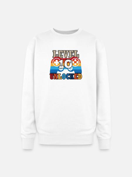 Level 10 Unlocked - Oversized Crewneck Sweatshirt - white