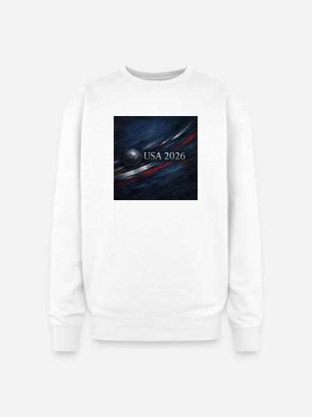 USA 2026 Soccer Emblem - Oversized Crewneck Sweatshirt - white