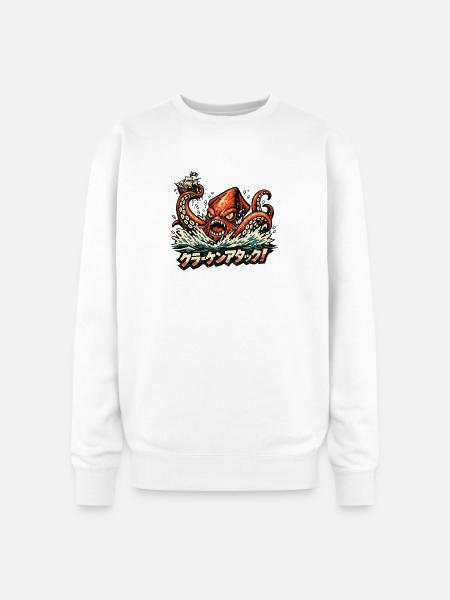 Kraken Attack - Oversized Crewneck Sweatshirt - white