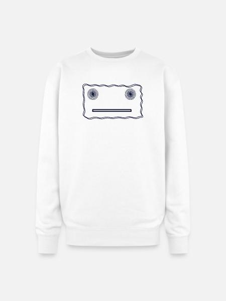 Happy Face - Oversized Crewneck Sweatshirt - white