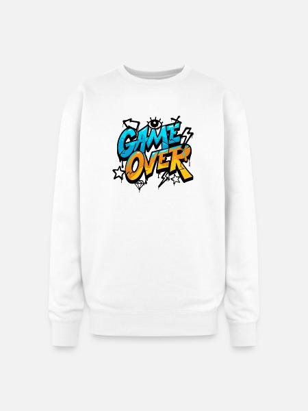 Game Over Neon Splash - Oversized Crewneck Sweatshirt - white
