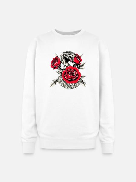 Serpent & Rose Noir - Oversized Crewneck Sweatshirt - white