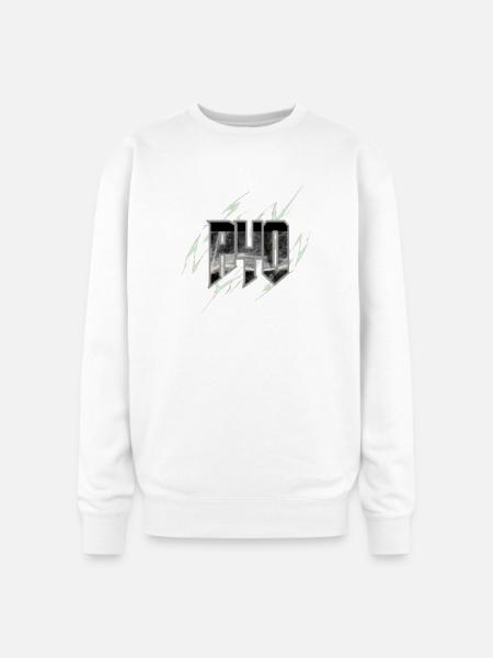 Electric WU Glyph with Lightning - Oversized Crewneck Sweatshirt - white