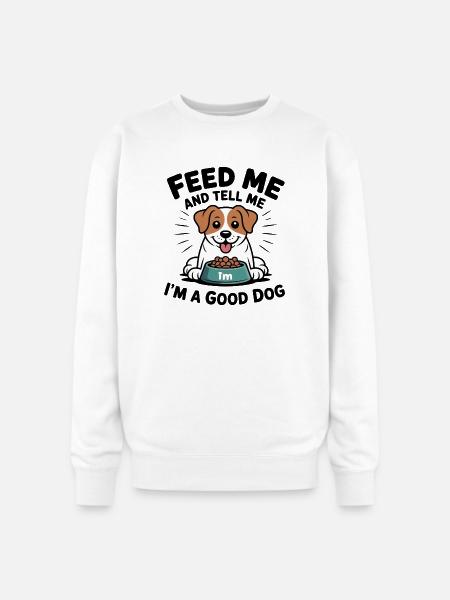 Happy Pup Meal Moment - Oversized Crewneck Sweatshirt - white