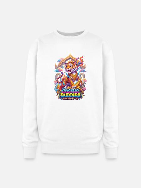 PyroTiger: The Golden Temple Guardian - Oversized Crewneck Sweatshirt - white