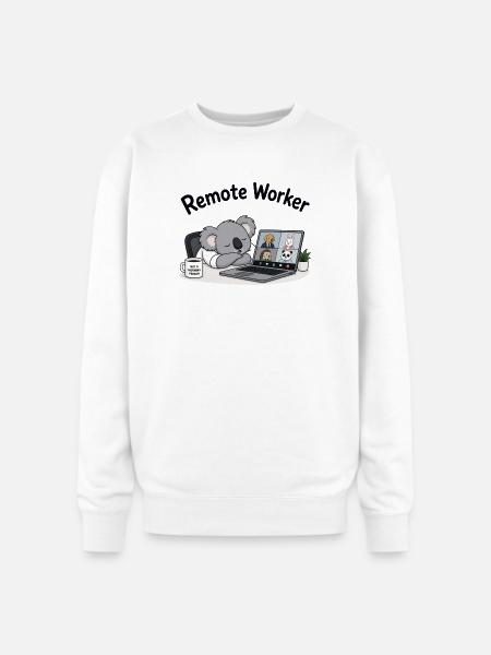 Remote Worker - Oversized Crewneck Sweatshirt - white