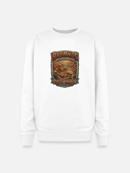 Badlands National Park Tee - Oversized Crewneck Sweatshirt - white