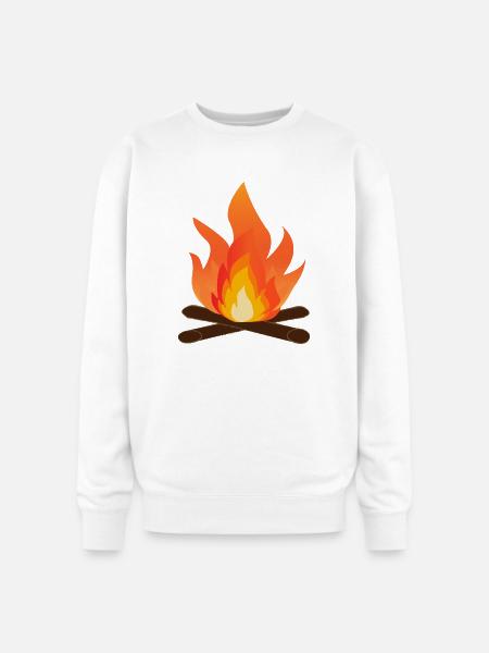Bonfire Glow Campfire Flame Art - Oversized Crewneck Sweatshirt - white