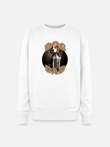 Beagle Dad Graphic Tee - Oversized Crewneck Sweatshirt - white