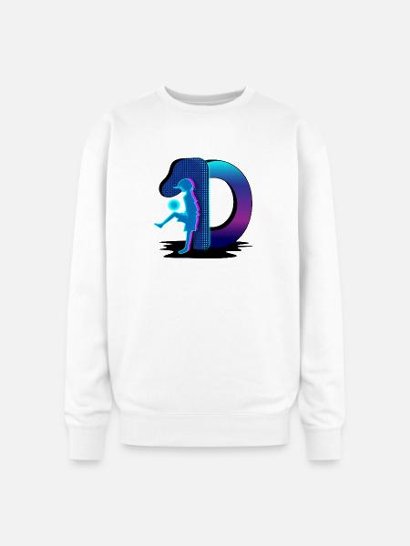 Neon Silhouette in Portal - Oversized Crewneck Sweatshirt - white