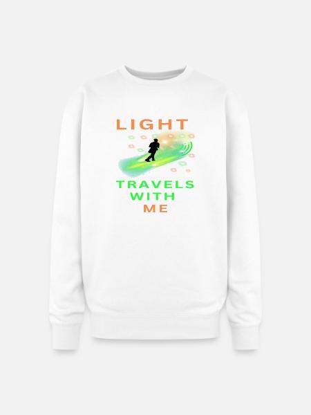 Light_travels_with_me_-sized - Oversized Crewneck Sweatshirt - white