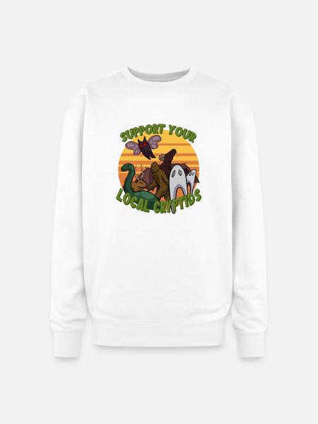 Support Your Local Cryptids - Oversized Crewneck Sweatshirt - white