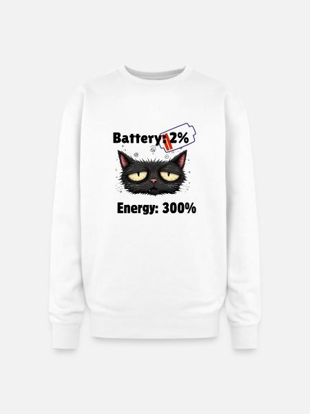 Battery 2% energyn300% - Oversized Crewneck Sweatshirt - white