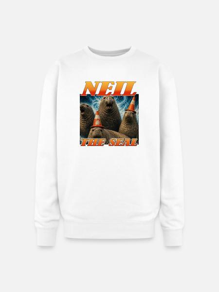 Neil the Seal Cone Crew - Oversized Crewneck Sweatshirt - white