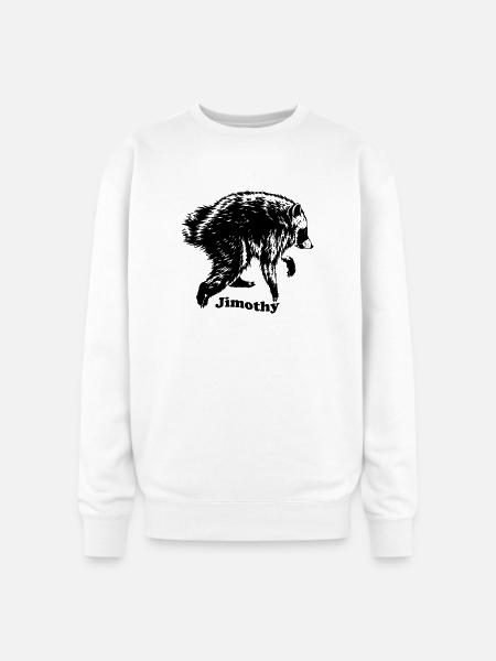 Jimothy Raccoon Meme - Oversized Crewneck Sweatshirt - white