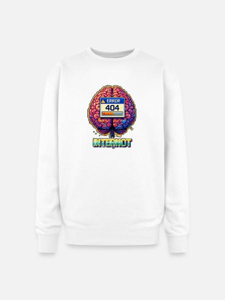 Retro Brain 404 Internet - Oversized Crewneck Sweatshirt - white