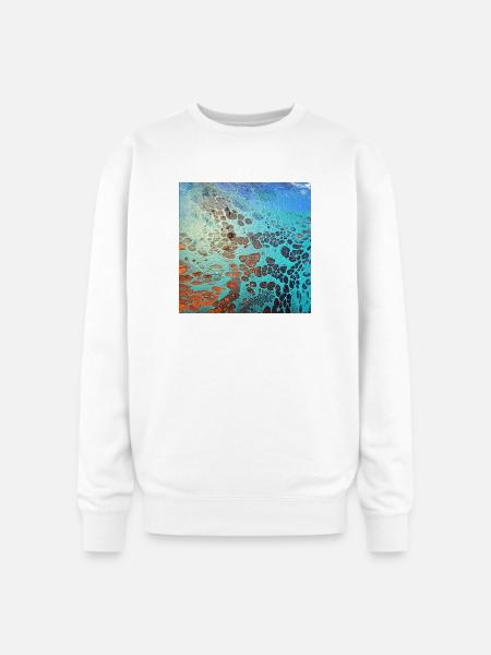 Aqua Cell Burst - Oversized Crewneck Sweatshirt - white