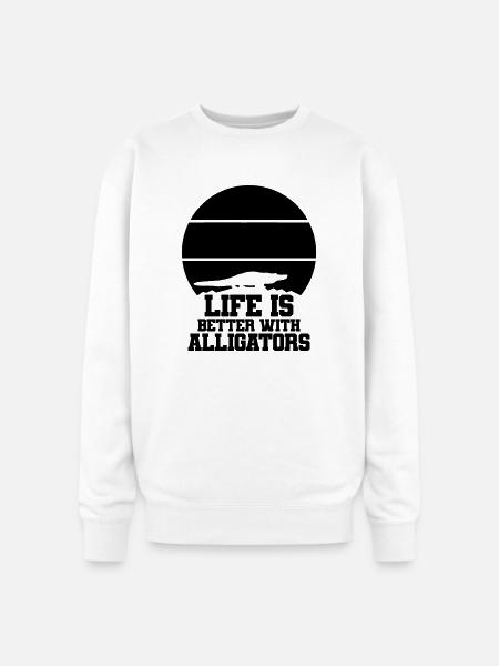 Alligator Silhouette - Oversized Crewneck Sweatshirt - white