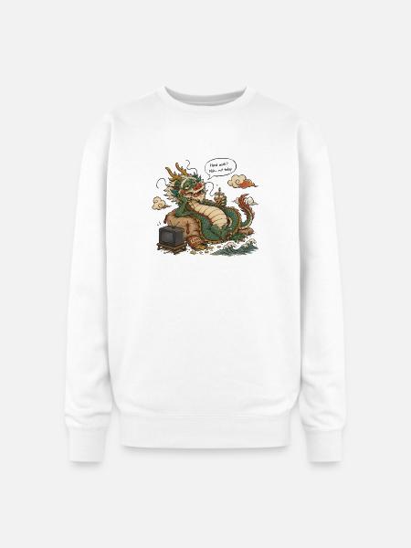 Lazy Dragon - Oversized Crewneck Sweatshirt - white