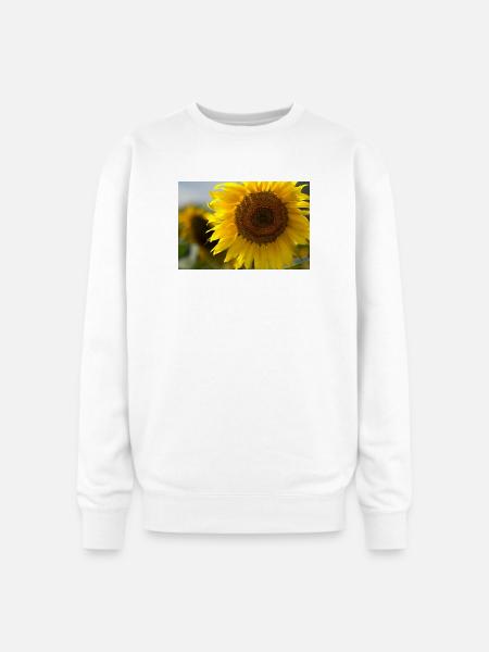 Sunlit Spiral Sunflower - Oversized Crewneck Sweatshirt - white