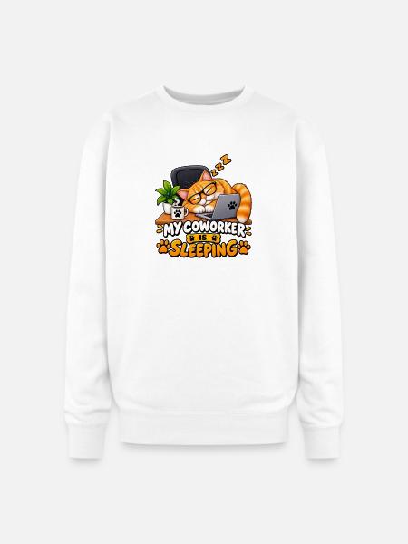 My Coworker Is Sleeping - Oversized Crewneck Sweatshirt - white