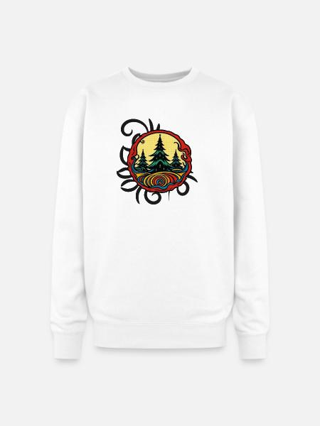 Forest Summit Badge Sunset - Oversized Crewneck Sweatshirt - white