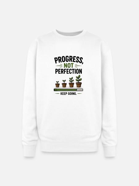 Progress Not Perfection Plant Growth - Oversized Crewneck Sweatshirt - white
