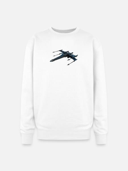 Stealth Fighter Jet Design - Oversized Crewneck Sweatshirt - white