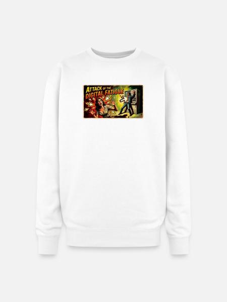 Attack of the Digital Fatigue - Oversized Crewneck Sweatshirt - white