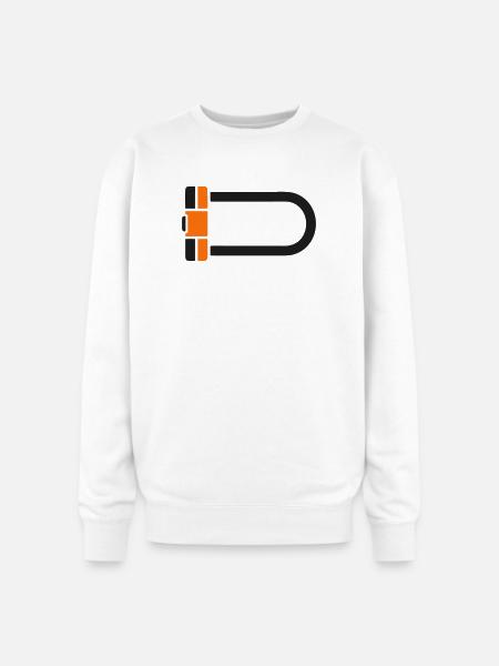 Bicycle U Lock Graphic - Oversized Crewneck Sweatshirt - white