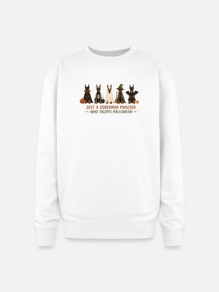 Doberman Halloween Crew - Oversized Crewneck Sweatshirt - white