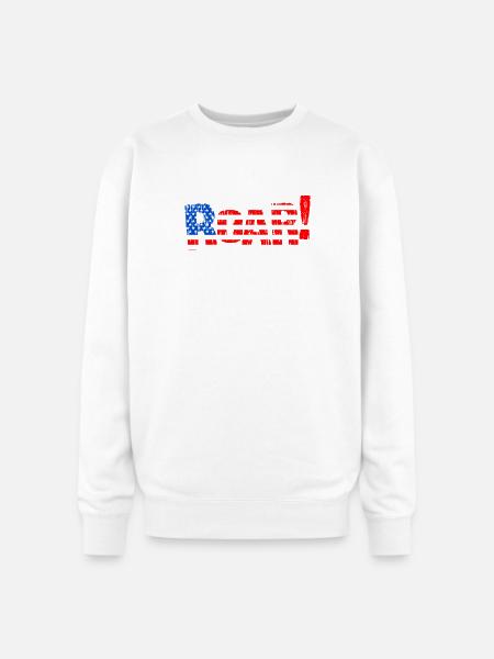 Patriotic USA Flag Illustration - Oversized Crewneck Sweatshirt - white