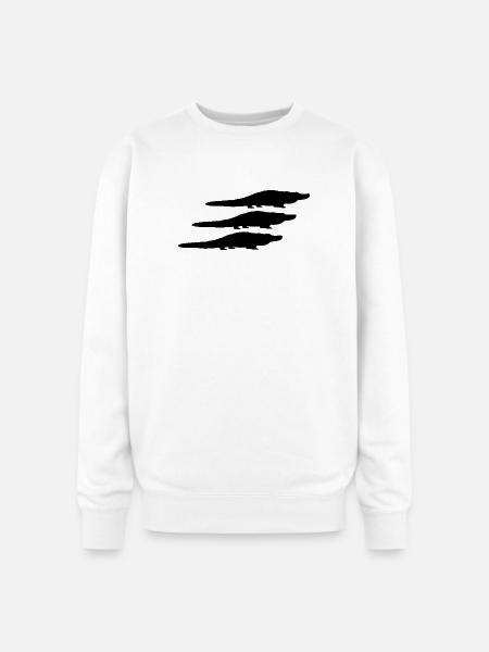 Alligator Silhouettes - Oversized Crewneck Sweatshirt - white